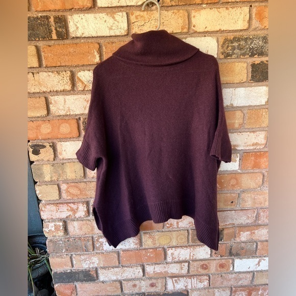 360 Cashmere Sweater Size XS Cowl Neck Dolman Sleeve Purple Slit 3/4 Sleeve - Picture 1 of 6